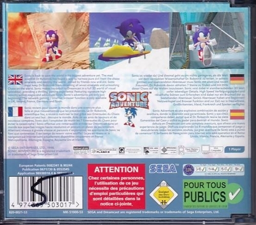 Sonic Adventure - Dreamcast (B Grade) (Genbrug)